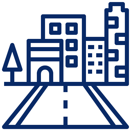 road and building icon